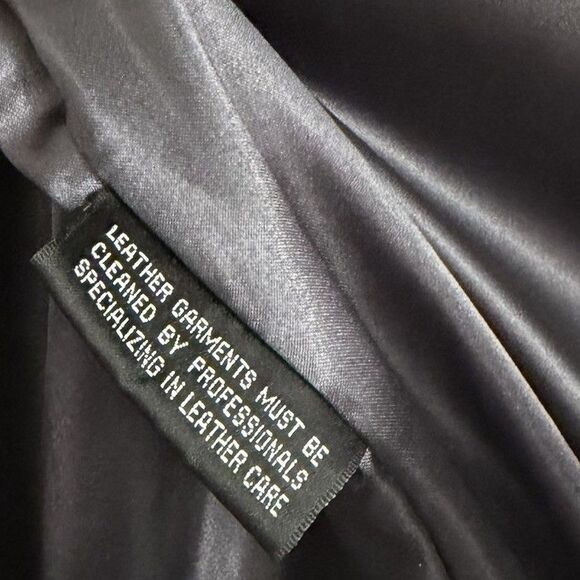 Hathaway Jacket Mens XL Black Leather Bomber Coat Vintage 90s Full Zip Pockets - Picture 6 of 12